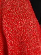 Weaving Mystery Handloom Pashmina Shawl-Kaani Zari - Red | Grocsy