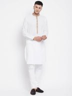 Even Apparels Beige Color Pure Cotton Men's Kurta With Band Collar | Grocsy