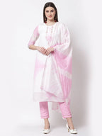 Myshka Pink Color Silk blend Embroidered Kurta With Pant Dupatta Set | Grocsy