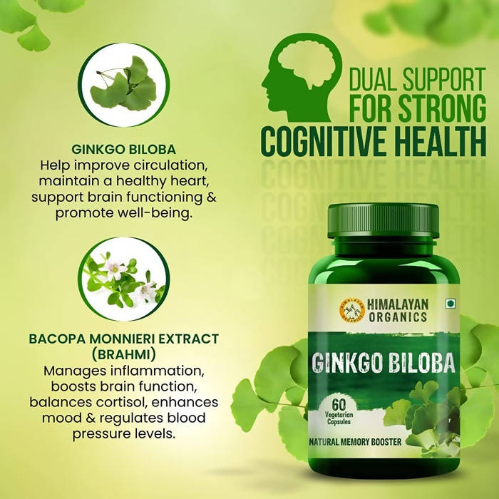 Himalayan Organics Ginkgo Biloba Vegetarian Capsules | Grocsy