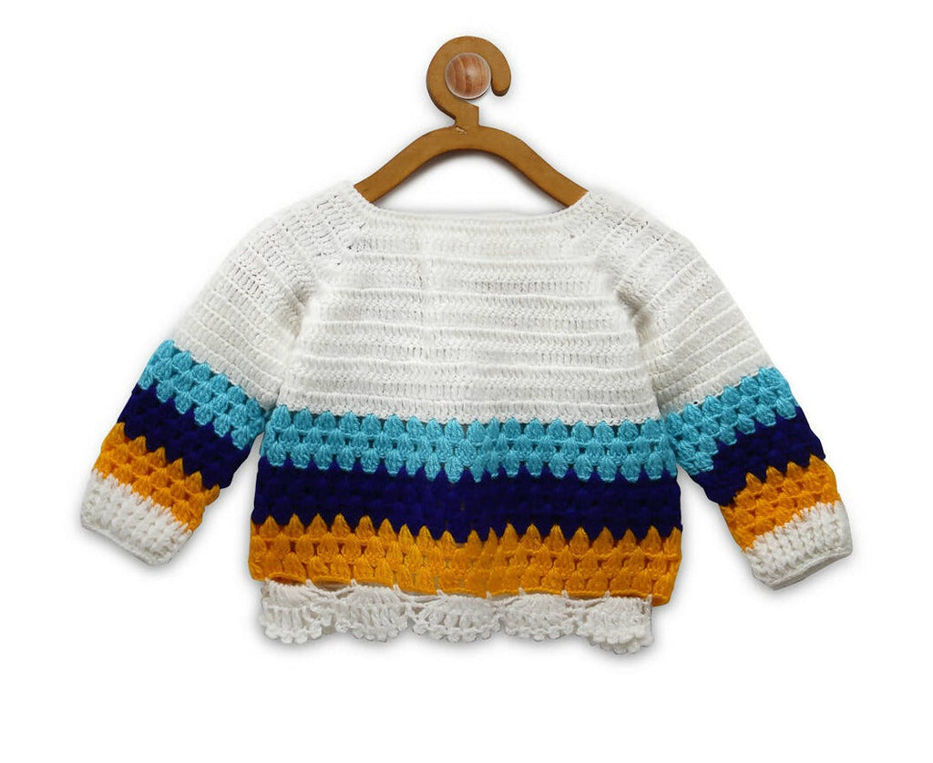 Chutput Kids White Coloured Solid Pullover with ABC Detail | Grocsy