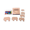 Kraftsman Stack up Puzzles/ Layered Puzzle Elephant Shape for Kids | Color Kit Included | 6 Pieces Puzzle | Grocsy