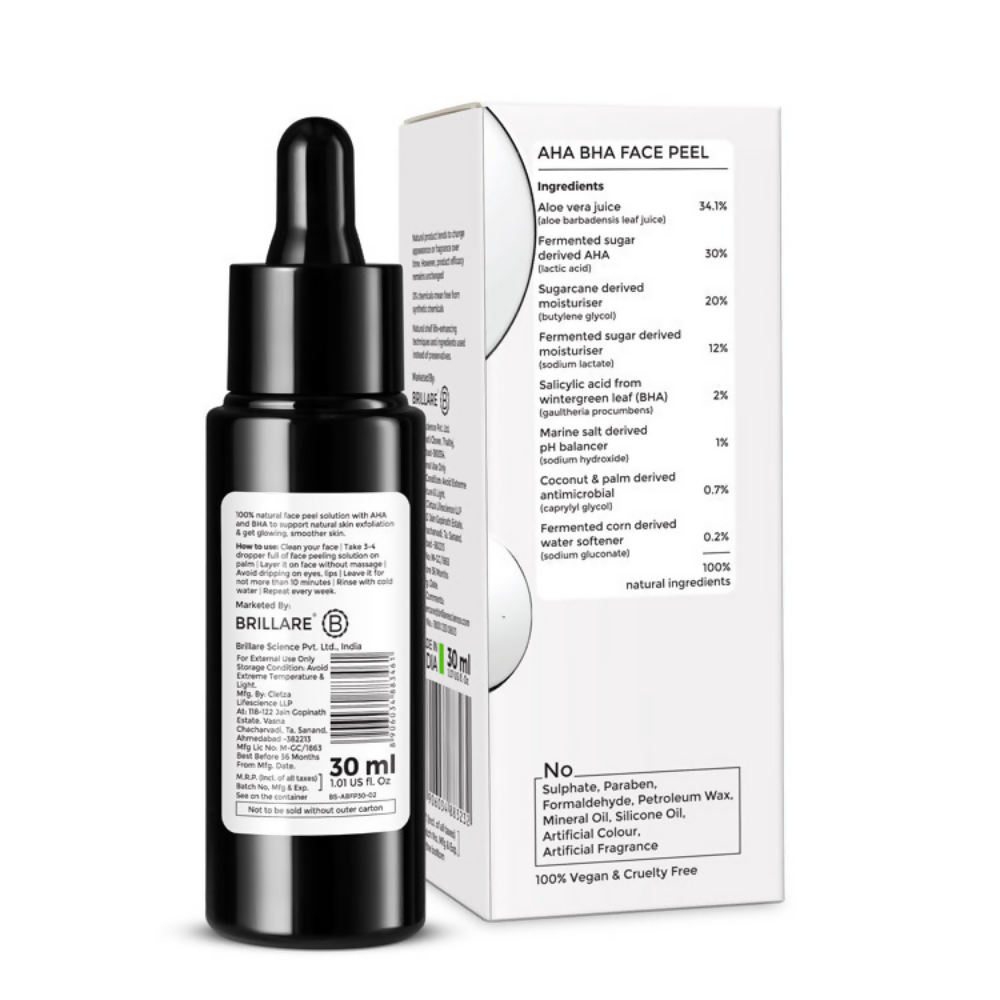 Brillare AHA BHA Exfoliating Face Peeling Solution | Grocsy