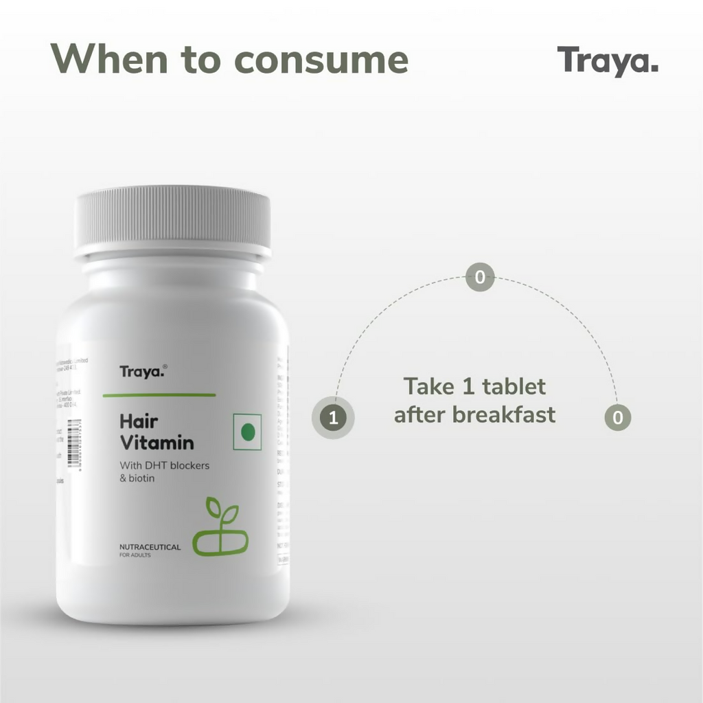 Traya Hair Vitamins with Biotin and Bhringraj Capsules | Grocsy