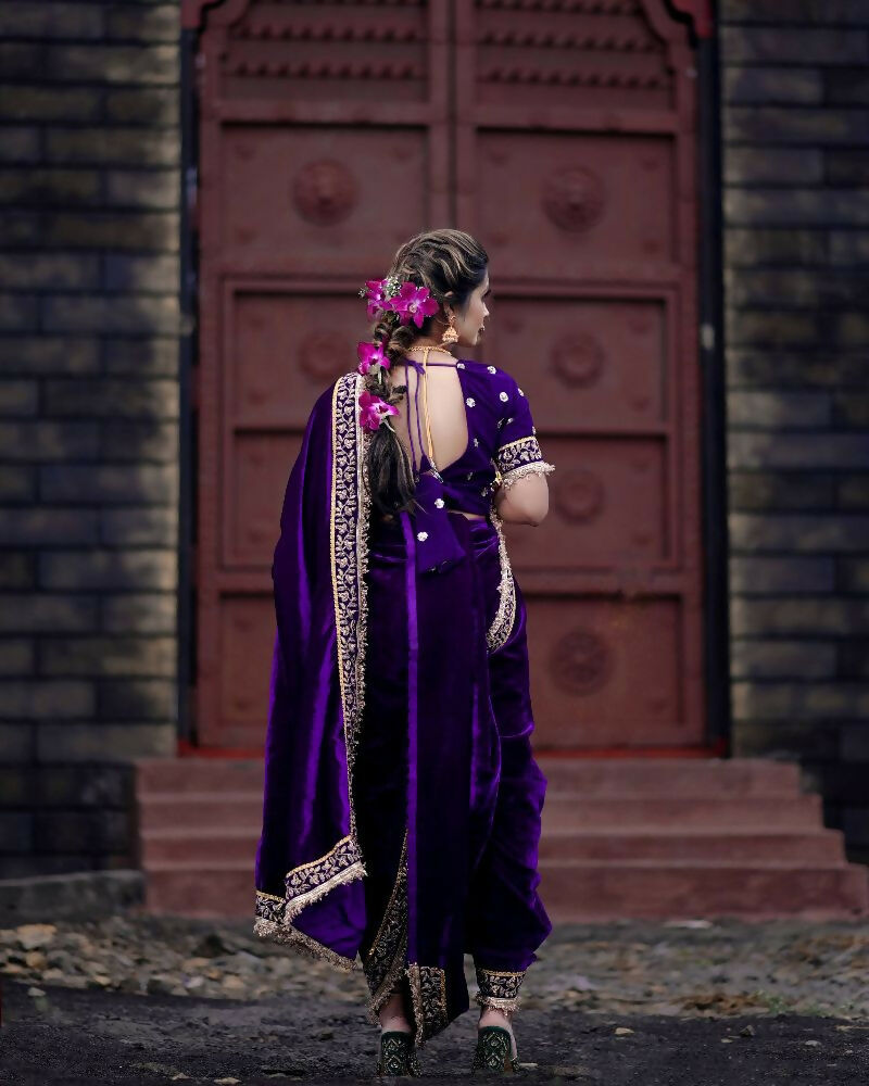 Joban Fashion Blue 9000 Velvet Party Wear Sarees | Grocsy