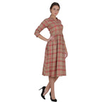 Kanoor Women's Red Rayon Frock Style Kurti | Grocsy