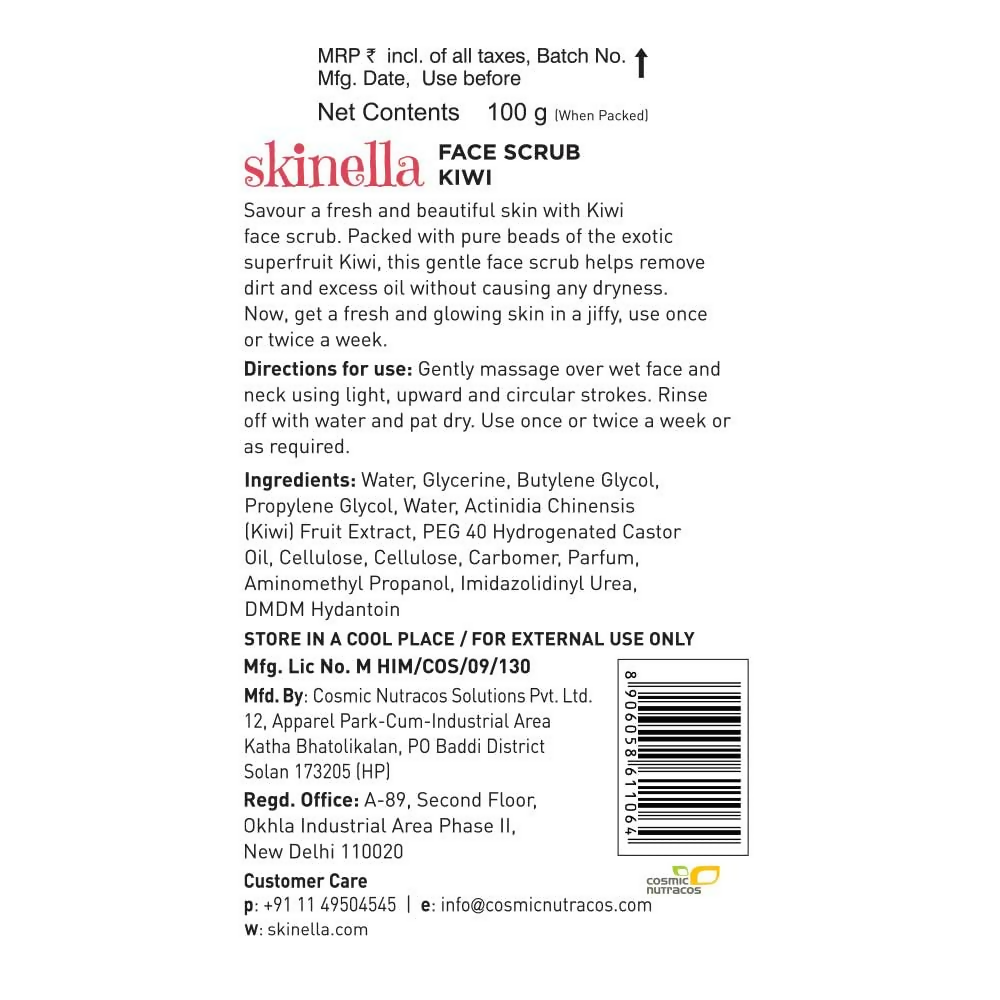 Skinella Kiwi Face Scrub | Grocsy