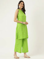 Joban Fashion Green Rayon and Embroidered Work Straight Kurta Bottom Set | Grocsy