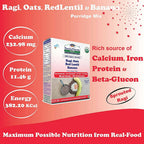 TummyFriendly Foods Organic Sprouted Ragi, Oats, Red Lentil, Banana Porridge Mix | Grocsy