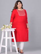 Sztori Women Yoke Design Thread Work Kurta | Grocsy