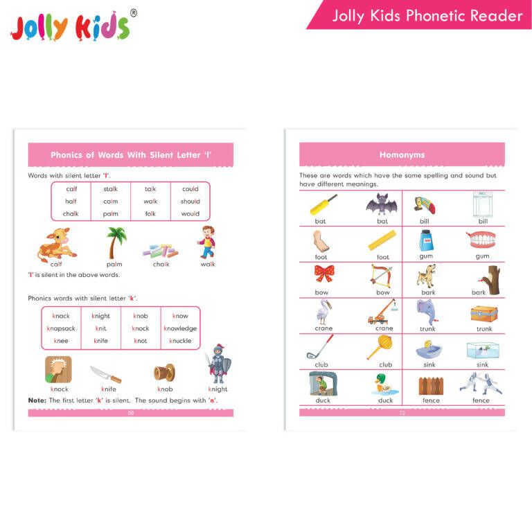 Jolly Kids Phonetic Reader From Sound to Words| Long & Short Vowel Sound| Consonant Blends| Pre-Primary Phonic Book for Kids| Ages 3-8 Years | Grocsy
