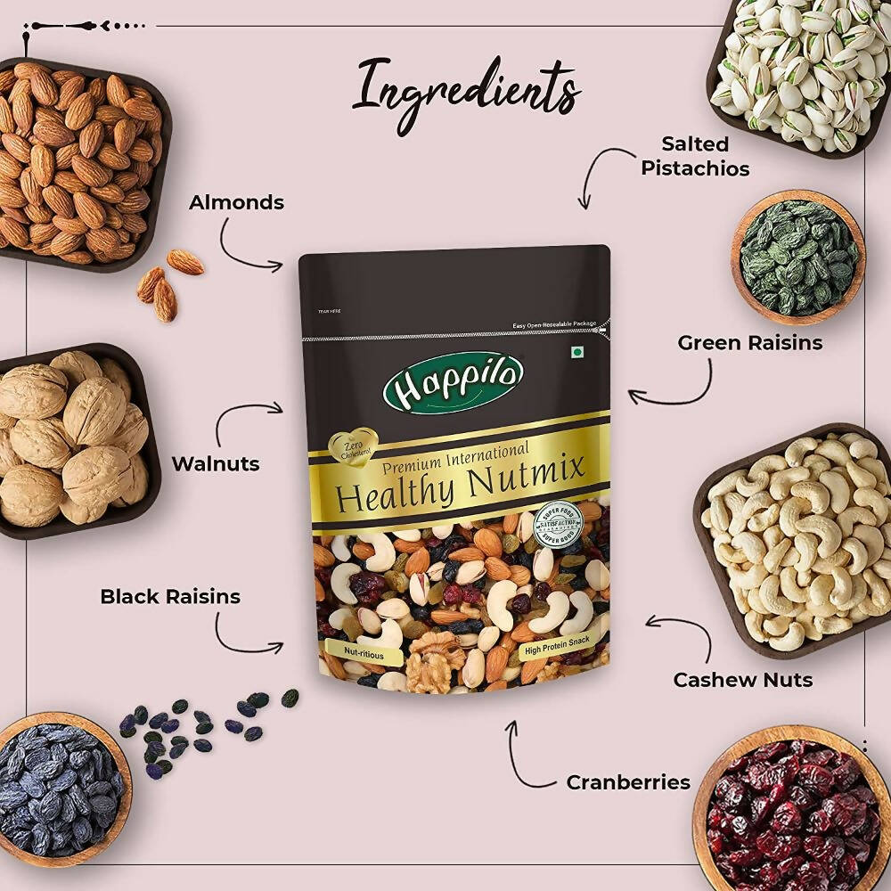 Happilo Premium Nuts & Dry Fruit Combo (Trail Mix, Nut Mix & Party Mix) | Grocsy