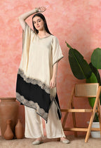 Joban Fashion Off White Cotton Premium Pure Viscose Dola With Kolkata Handwork Kurta set | Grocsy