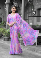 stylish Casual Pink Imported georgette Ready to Wear Fancy Saree - Ashwini | Grocsy