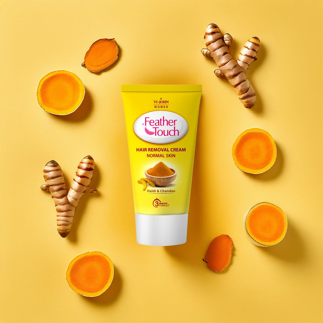VI-JOHN Women Feather Touch Haldi & Chandan Hair Removal Cream for Women For Normal Skin, Suitable for Legs, Underarms, Bikini Line, Arms | Grocsy