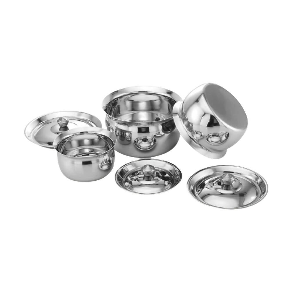 Expresso Stainless Steel Heavy Gauge Induction Friendly Kitchen Serving Set | Grocsy