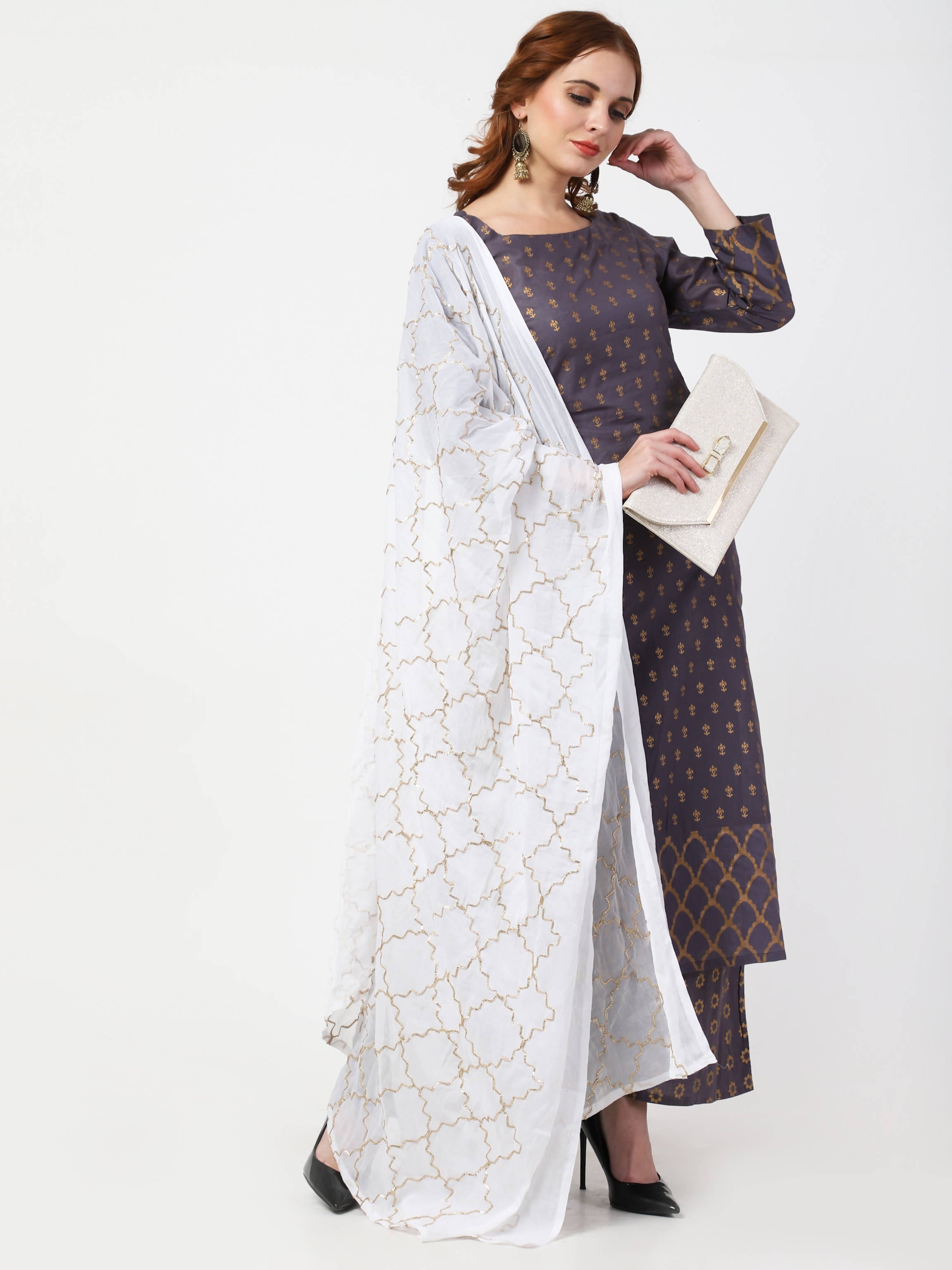 Cheera Kurta Palazzo & Dupatta Set (CH103KPD) | Grocsy