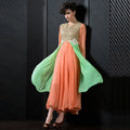 Orange Georgette Floral Embroidered A-line Kurti - Missy | Grocsy