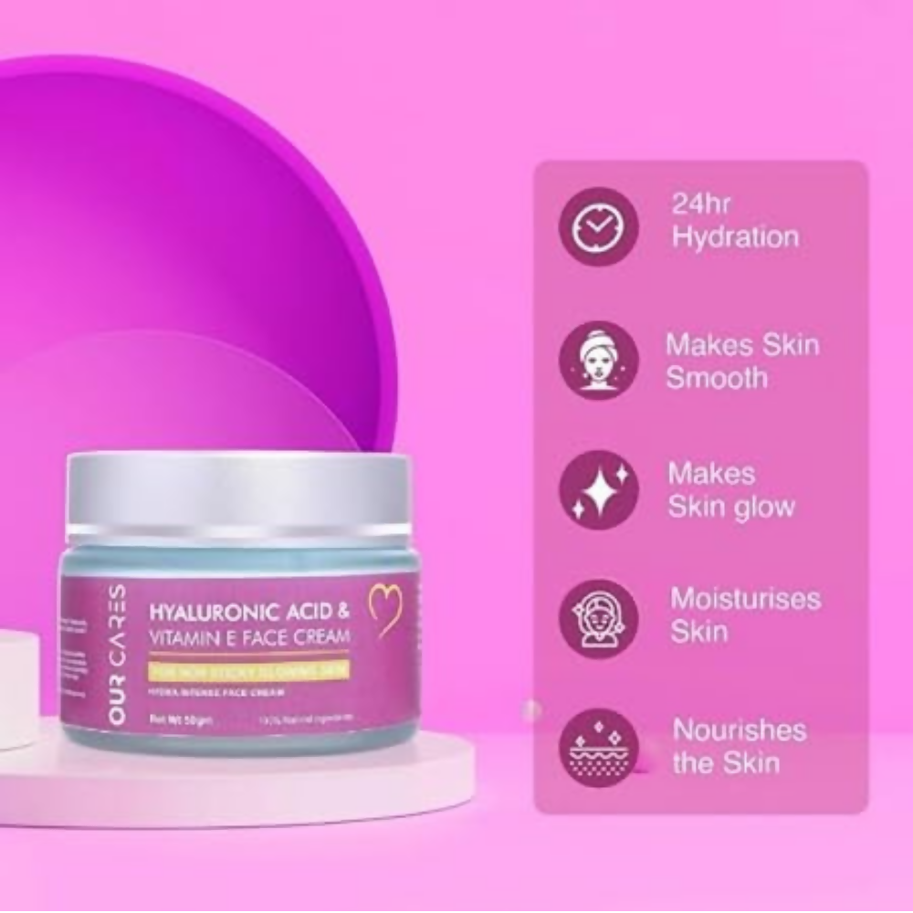 Our Cares Face Cream with Hyaluronic Acid & Vitamin E | Grocsy