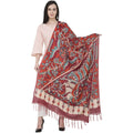 A R Silk Modal Kalamkari Print Fancy Dupatta Color Mehroon Dupatta or Chunni | Grocsy