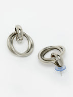 NVR Women's Western Silver Plated Circular Metal Hoop Earrings | Grocsy