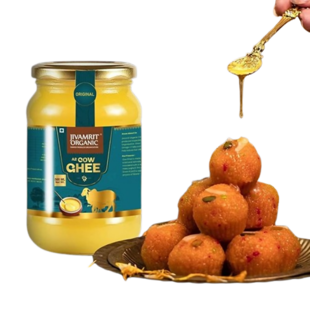 Jivamrit Organic A2 Cow Ghee Glass Bottle | Grocsy