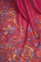 Vastranavya Pink Digital Printed Linen Ready To Wear Designer Saree with Unstitched Blouse | Grocsy