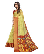 Vamika Cotton Light Green Jari Border Bollywood Style Saree (DINO LIGHT GREEN) | Grocsy