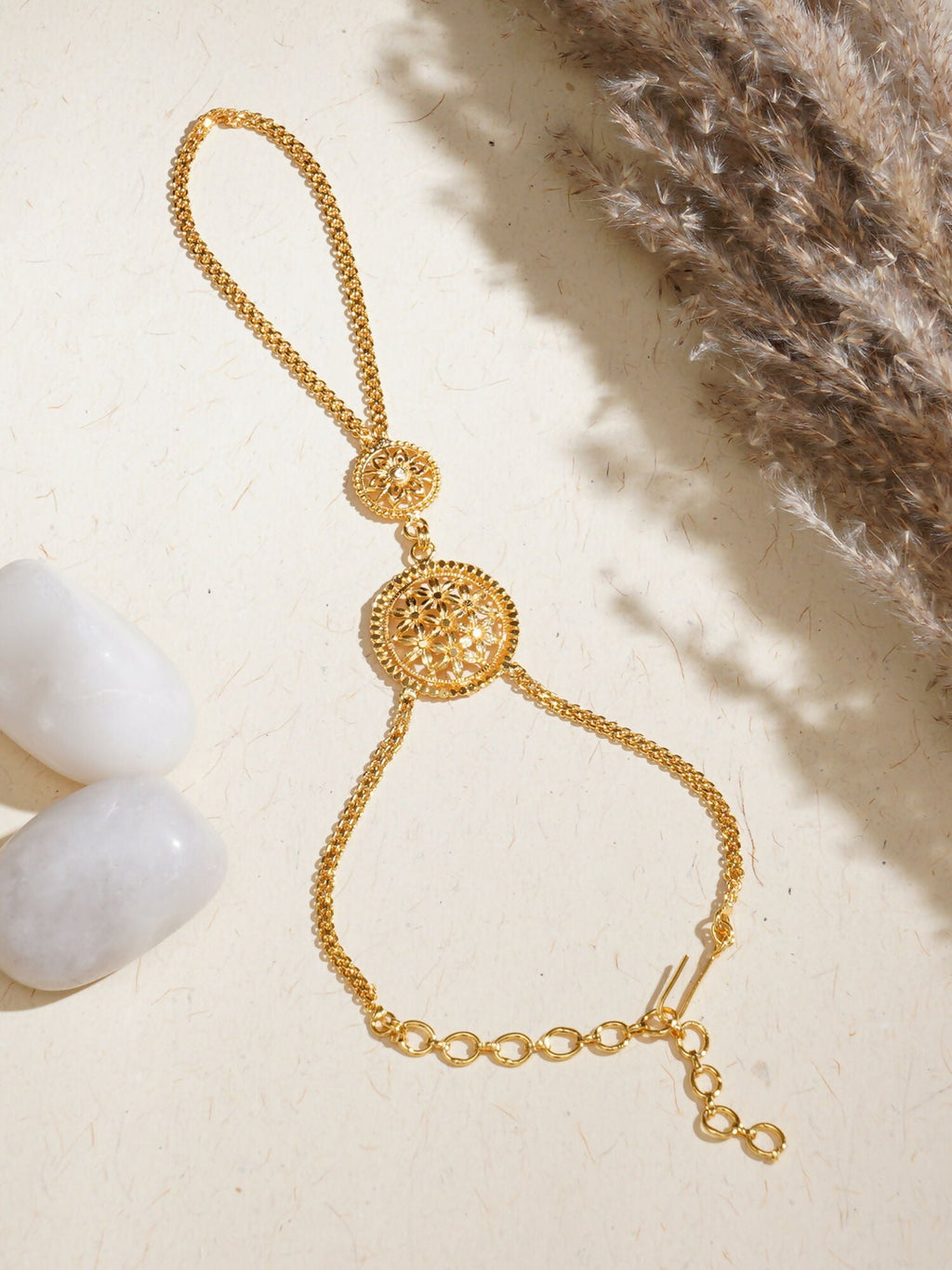 Golden Haathphool (Gold) - Ruby Raang | Grocsy