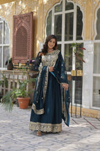 Joban Fashion Rama Georgette Sequence Embroidery Work Kurta Set | Grocsy