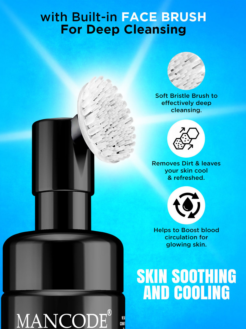Mancode Refreshing Mint Cool Foaming Face Wash | Grocsy