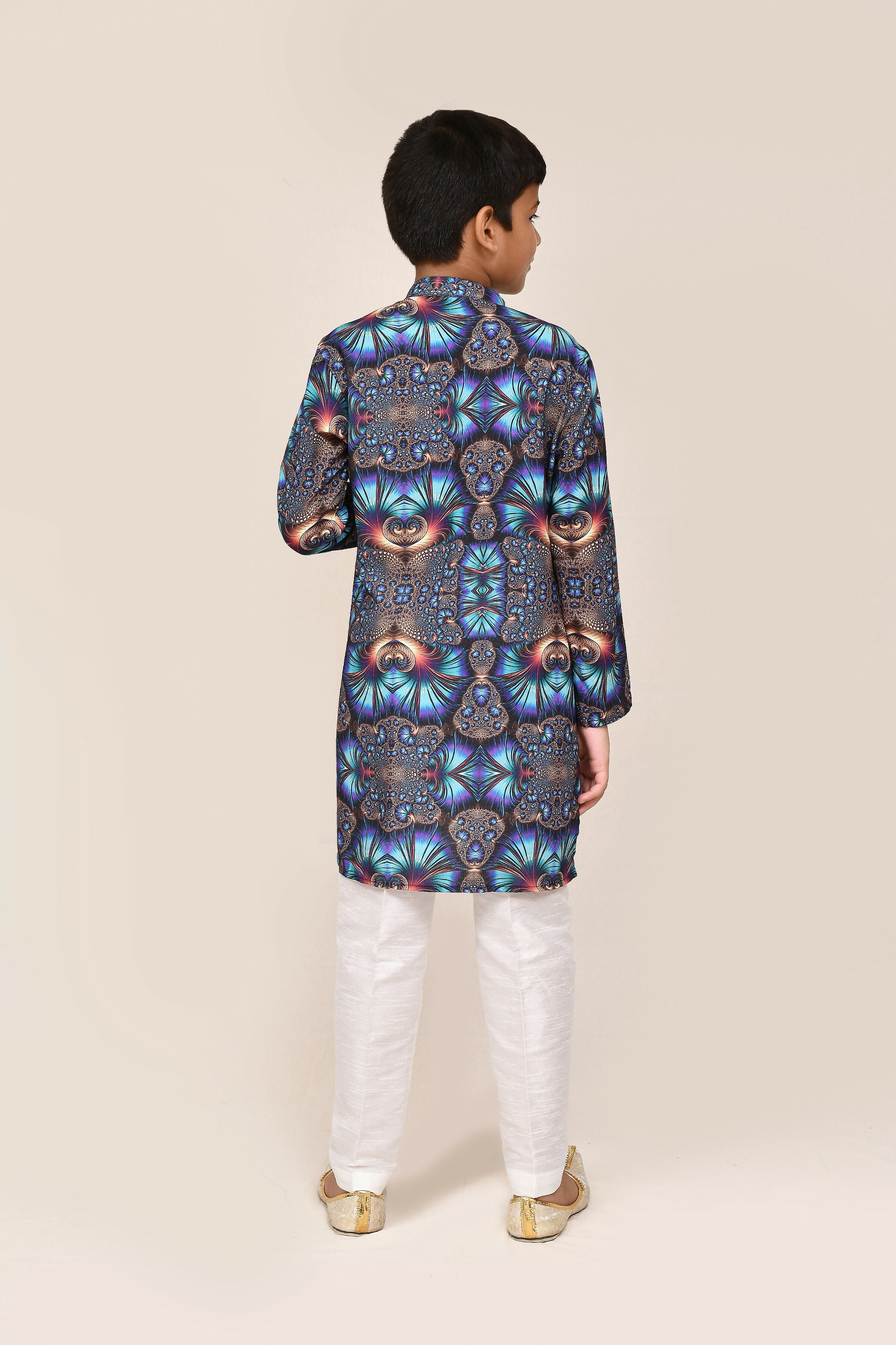 Joban Fashion Cotton Silk Blue Kurta With Straight Fit Pant | Grocsy