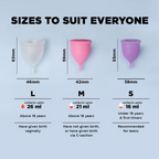 Pee Safe Menstrual Cup Medium Size + Sterilizing Container + Menstrual Cup Wash | Grocsy
