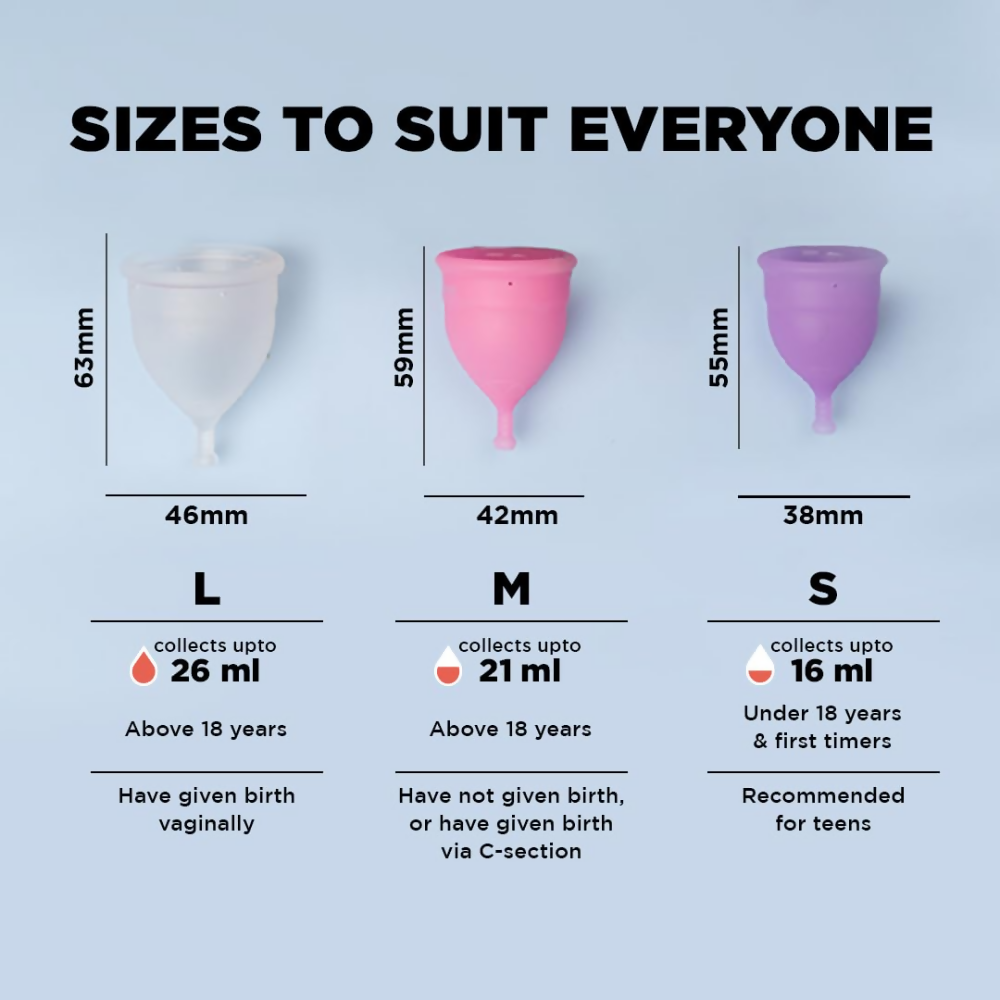 Pee Safe Menstrual Cup Medium Size + Sterilizing Container + Menstrual Cup Wash | Grocsy