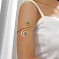 Joban Fashion Sky Blue Alloy Fancy Spiral Cuff Armlet | Grocsy