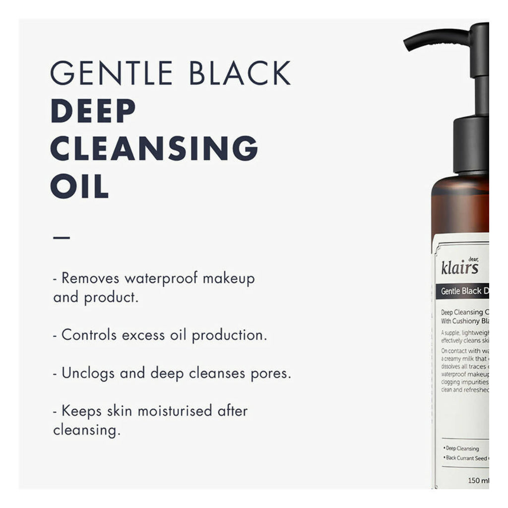 Dear Klairs Gentle Black Deep Cleansing Oil | Grocsy