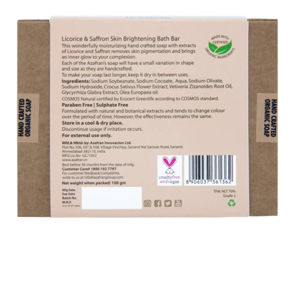 Azafran Active Botanicals Licorice & Saffron Skin Lightening Bath Bar | Grocsy