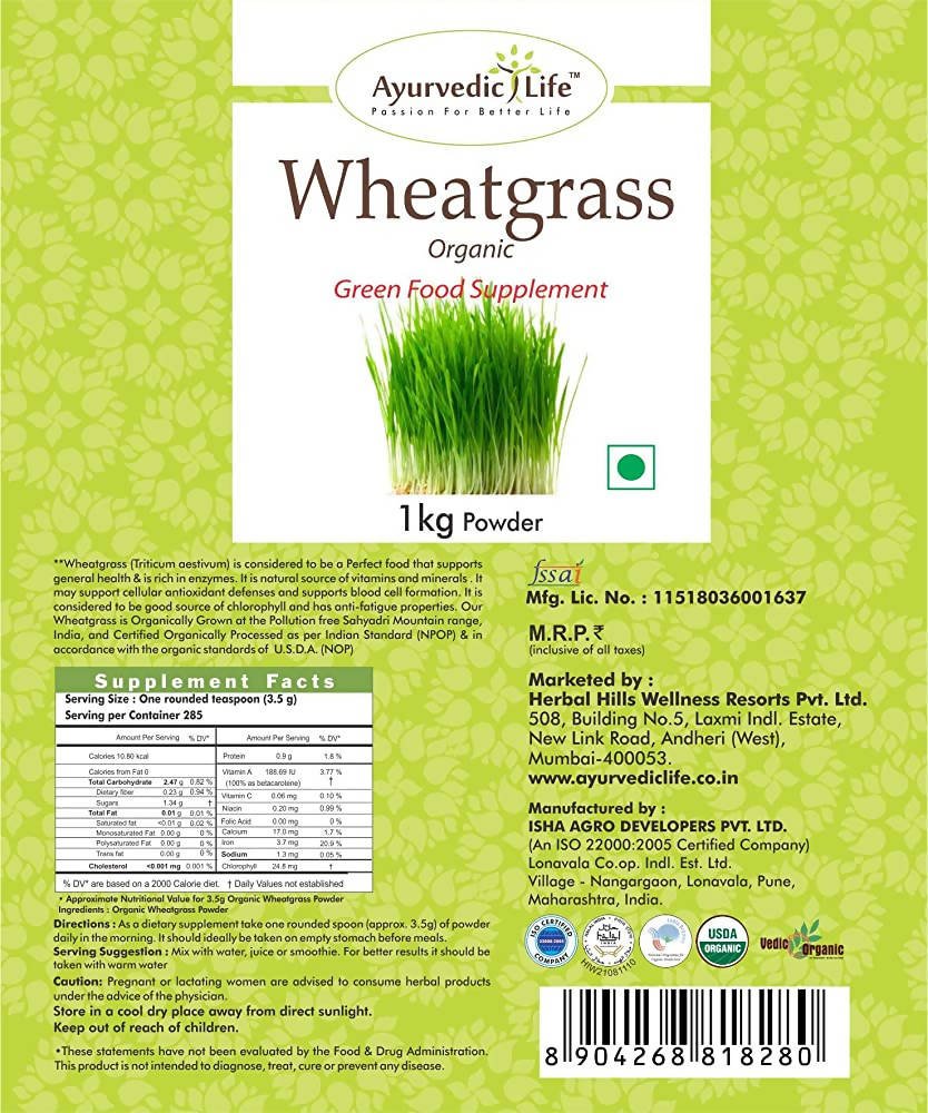 Ayurvedic Life Wheatgrass Powder | Grocsy