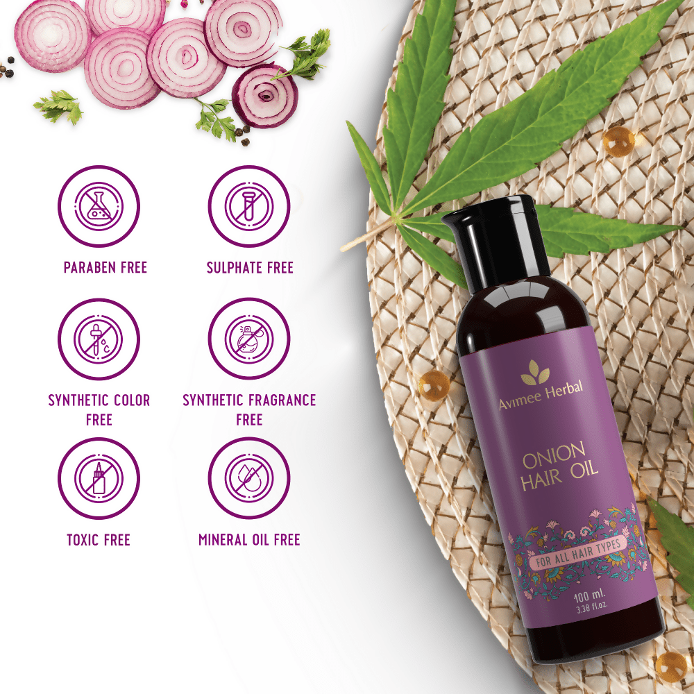 Avimee Herbal Onion Hair Oil | Grocsy