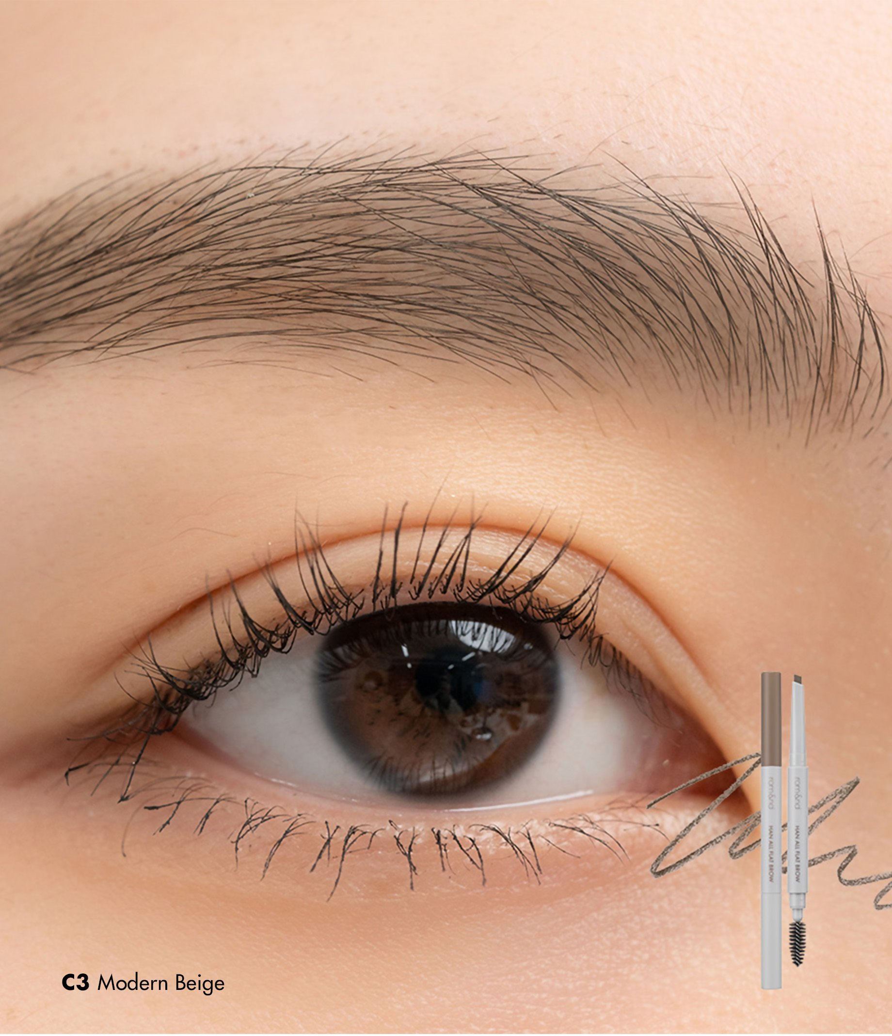 Rom&nd Han All Flat Brow - C3 Modern Beige | Grocsy