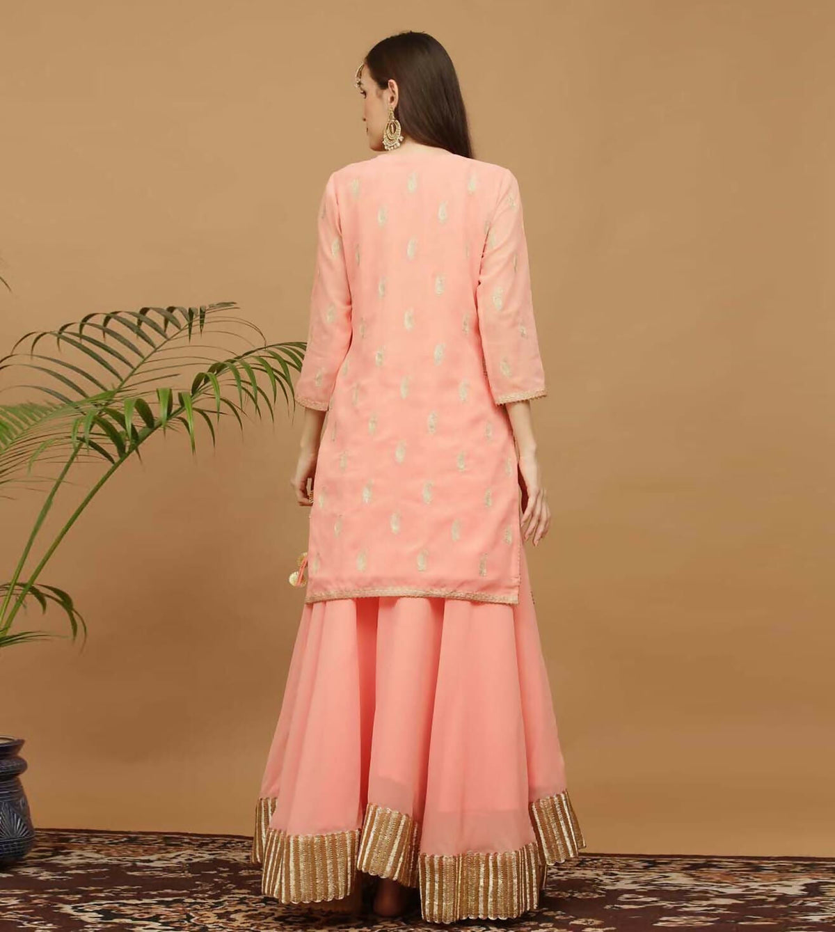 Joban Fashion Lite Beige Georgette Lehenga Set | Grocsy