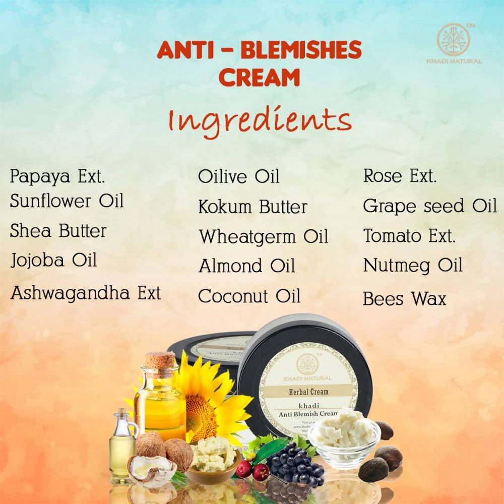 Khadi Natural Anti Blemish Herbal Cream | Grocsy