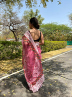 Vamsee Riddhi-Siddhi -1 Pink Organza Saree | Grocsy