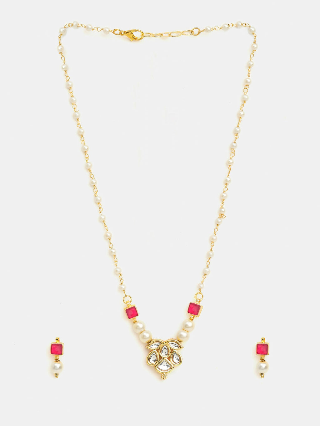 Ruby Raang Rani Pearl Haar Set | Grocsy