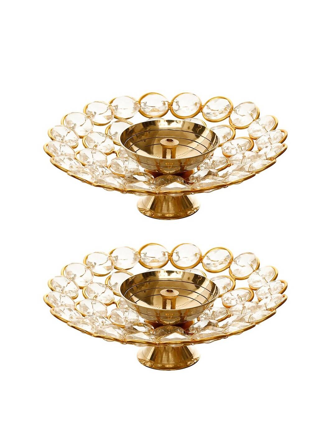 eCraftIndia Gold-Toned 2 Pieces Bowl Shape Diyas | Grocsy