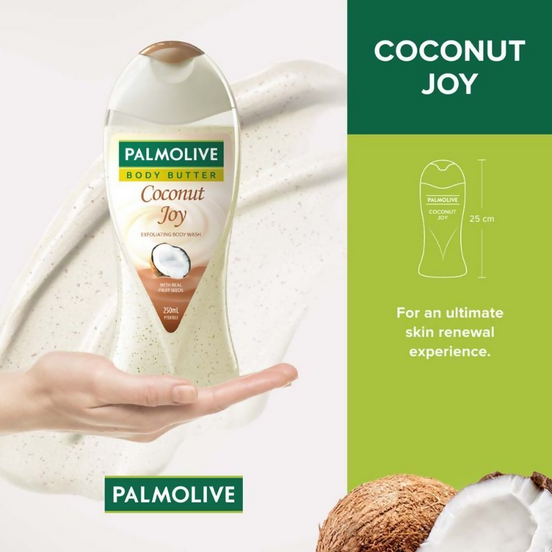Palmolive Coconut & Jojoba Butter Coconut Joy, Exfoliating & Moisturizing Body Wash | Grocsy