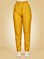 Jyoti Fashion Women's Yellow Viscose Rayon Embroidered Kurta Pant Set | Grocsy