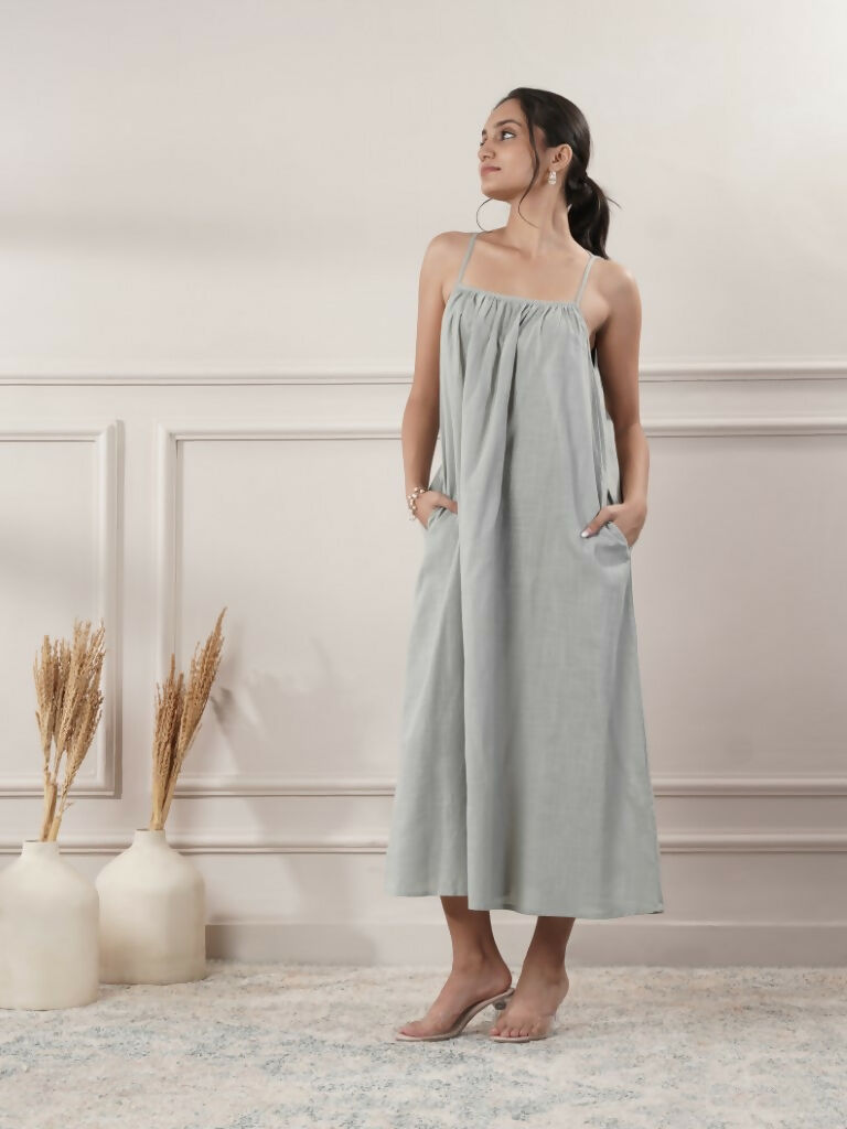 Joban Fashion Women's Grey Midi Dress | Grocsy