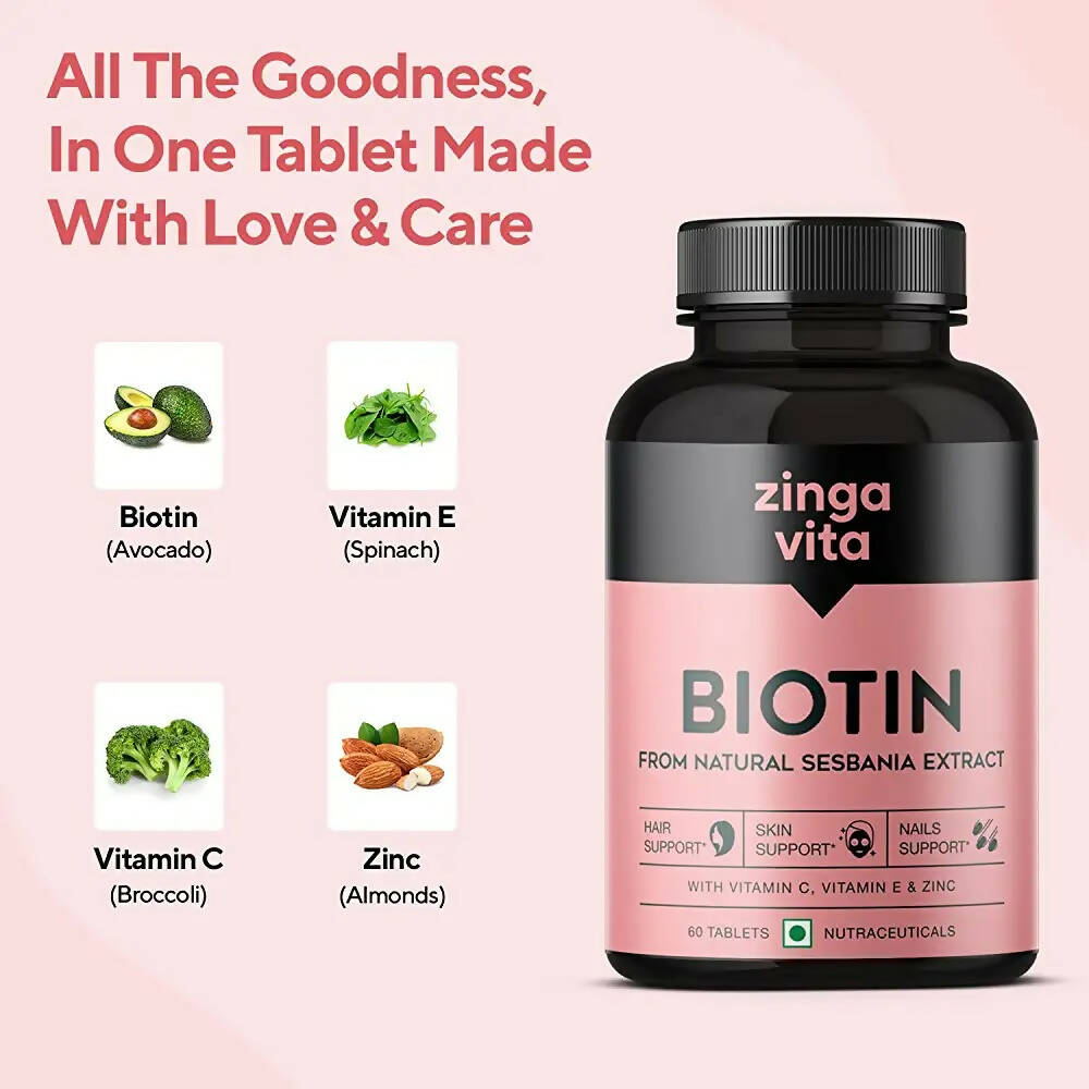 Zingavita Biotin Tablets | Grocsy