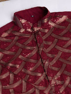 Vastranavya Traditional Festival Wear Pure Silk Thread & Sequence Embroidered Work Kurta | Grocsy